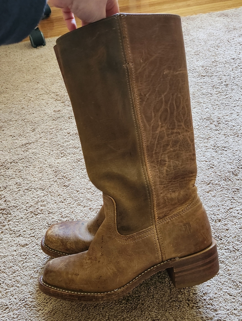 FRYE Women's Sz 8M CAMPUS 14L 77050 DBN Brown Leather Western Festival Boots - Picture 12 of 12